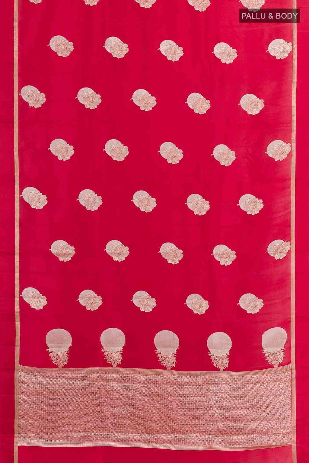 Red Tussar Silk Saree