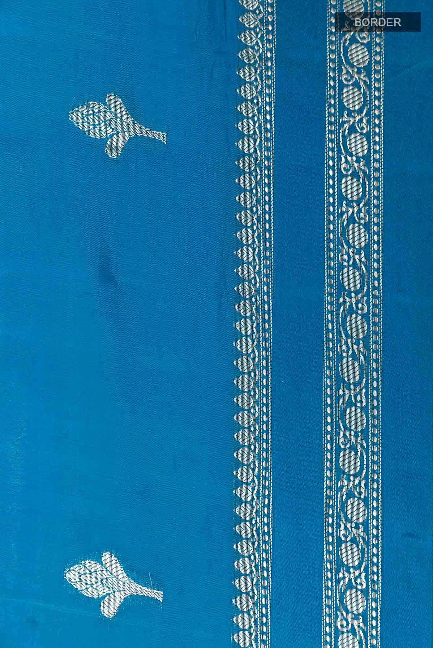 Blue Tussar Silk Saree