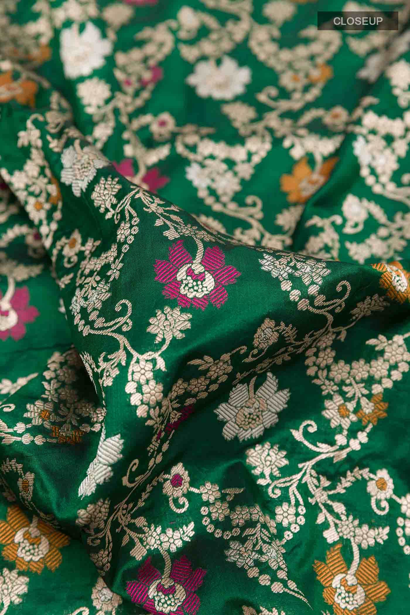 Green Dual Tone Banarasi Silk Saree