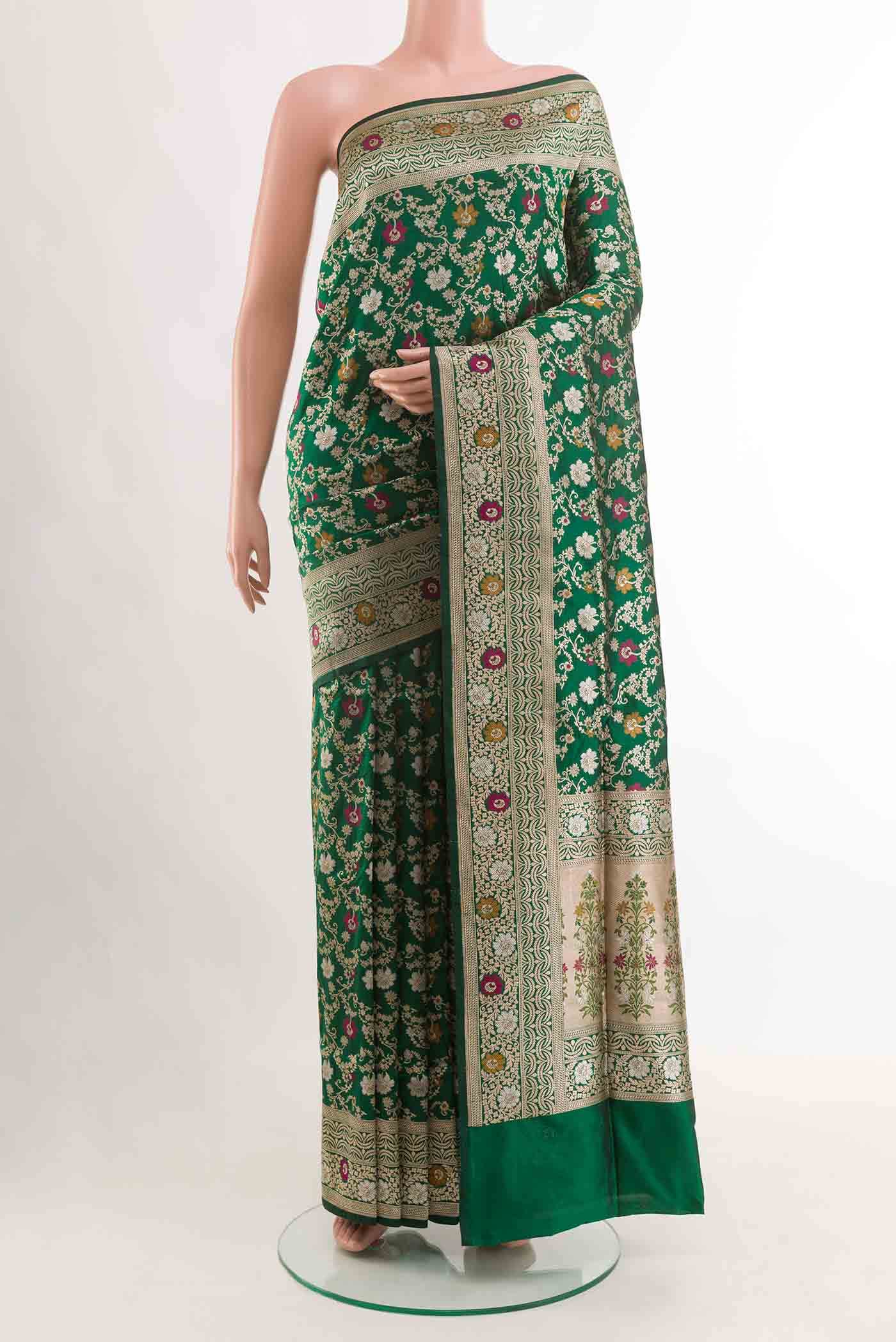 Green Dual Tone Banarasi Silk Saree