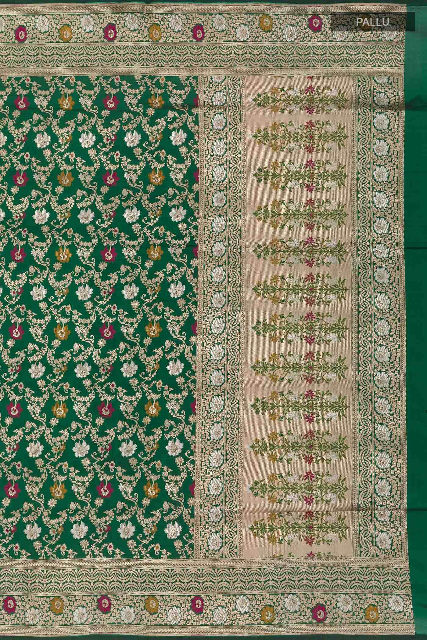 Green Dual Tone Banarasi Silk Saree