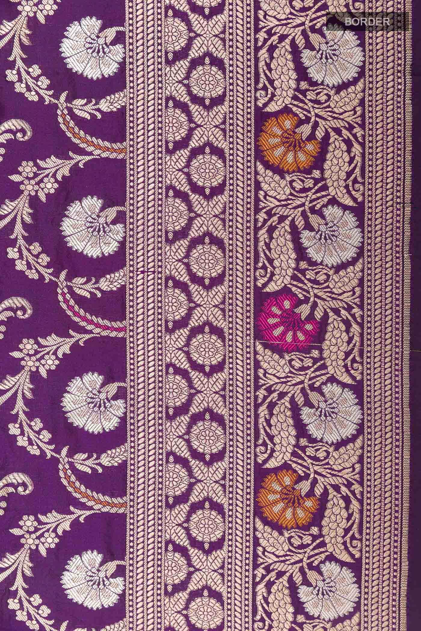 Purple Banarasi Silk Saree