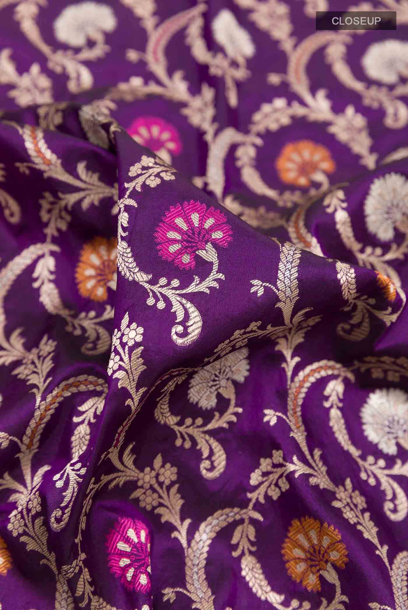 Purple Banarasi Silk Saree