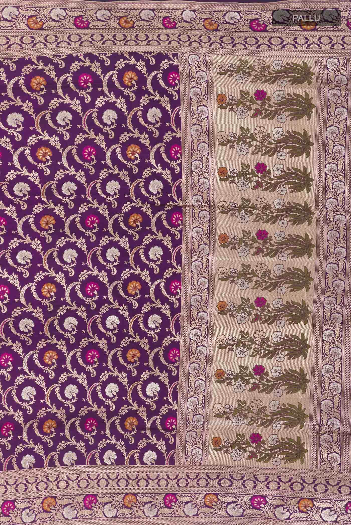 Purple Banarasi Silk Saree