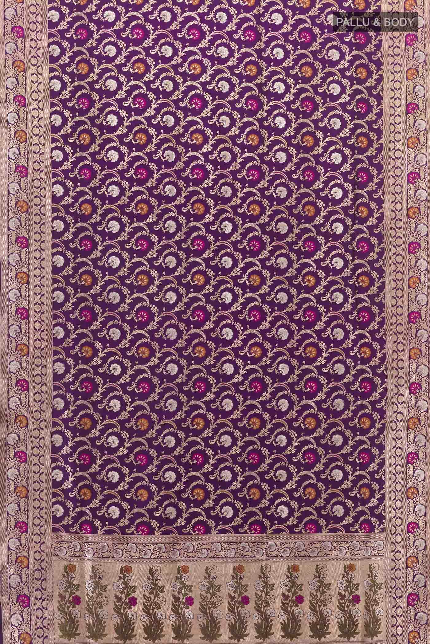 Purple Banarasi Silk Saree