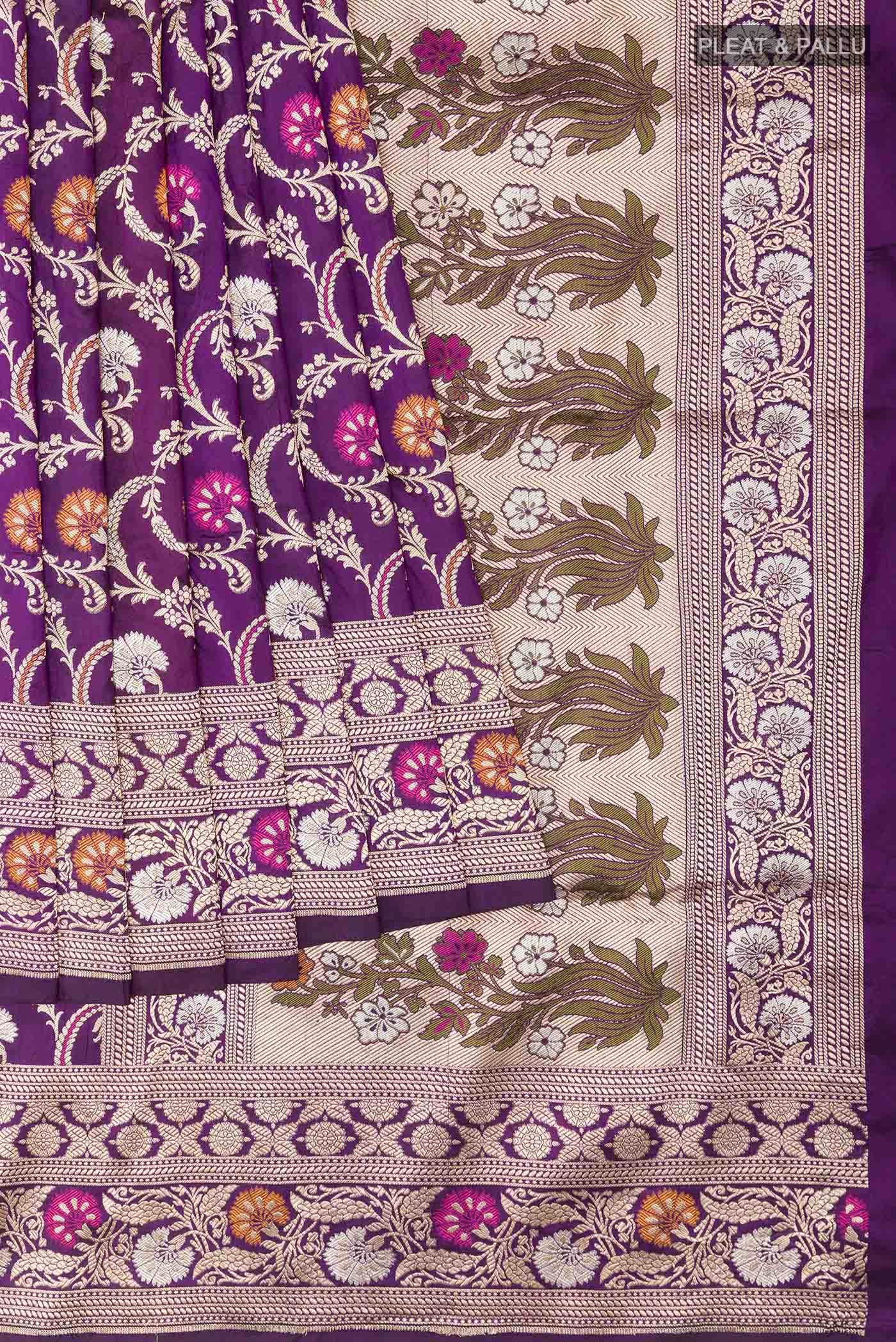 Purple Banarasi Silk Saree
