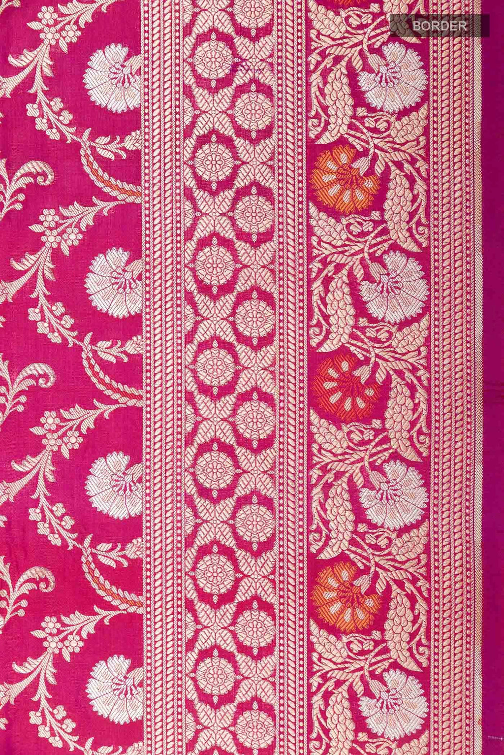 Dark Pink Dual Tone Banarasi Silk Saree