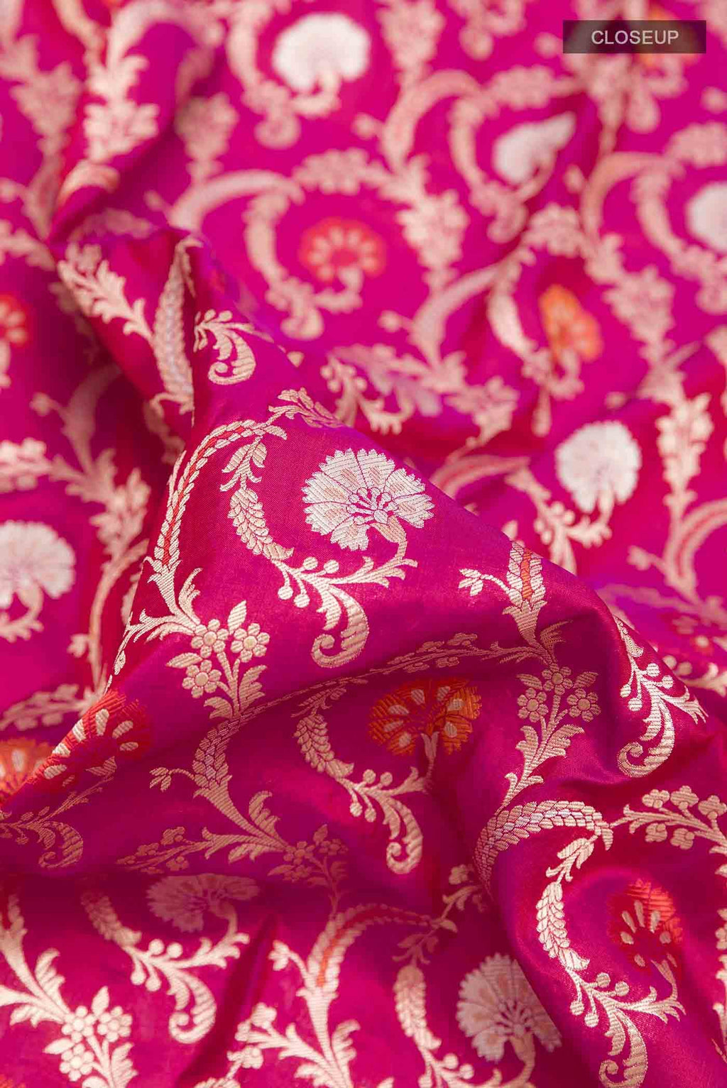 Dark Pink Dual Tone Banarasi Silk Saree