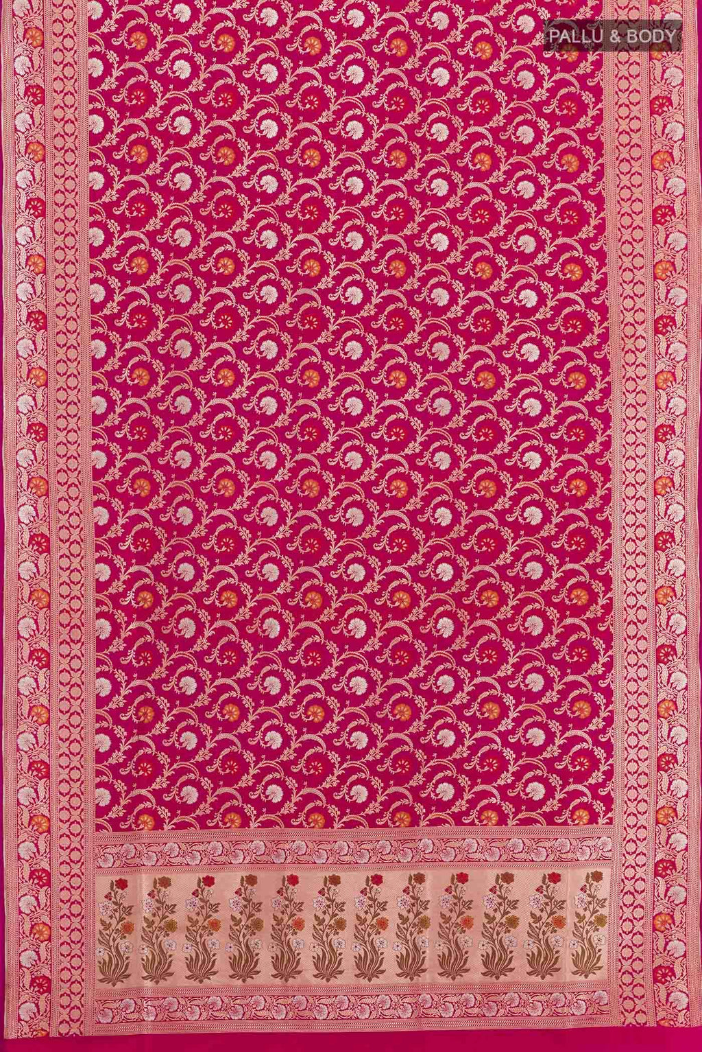 Dark Pink Dual Tone Banarasi Silk Saree