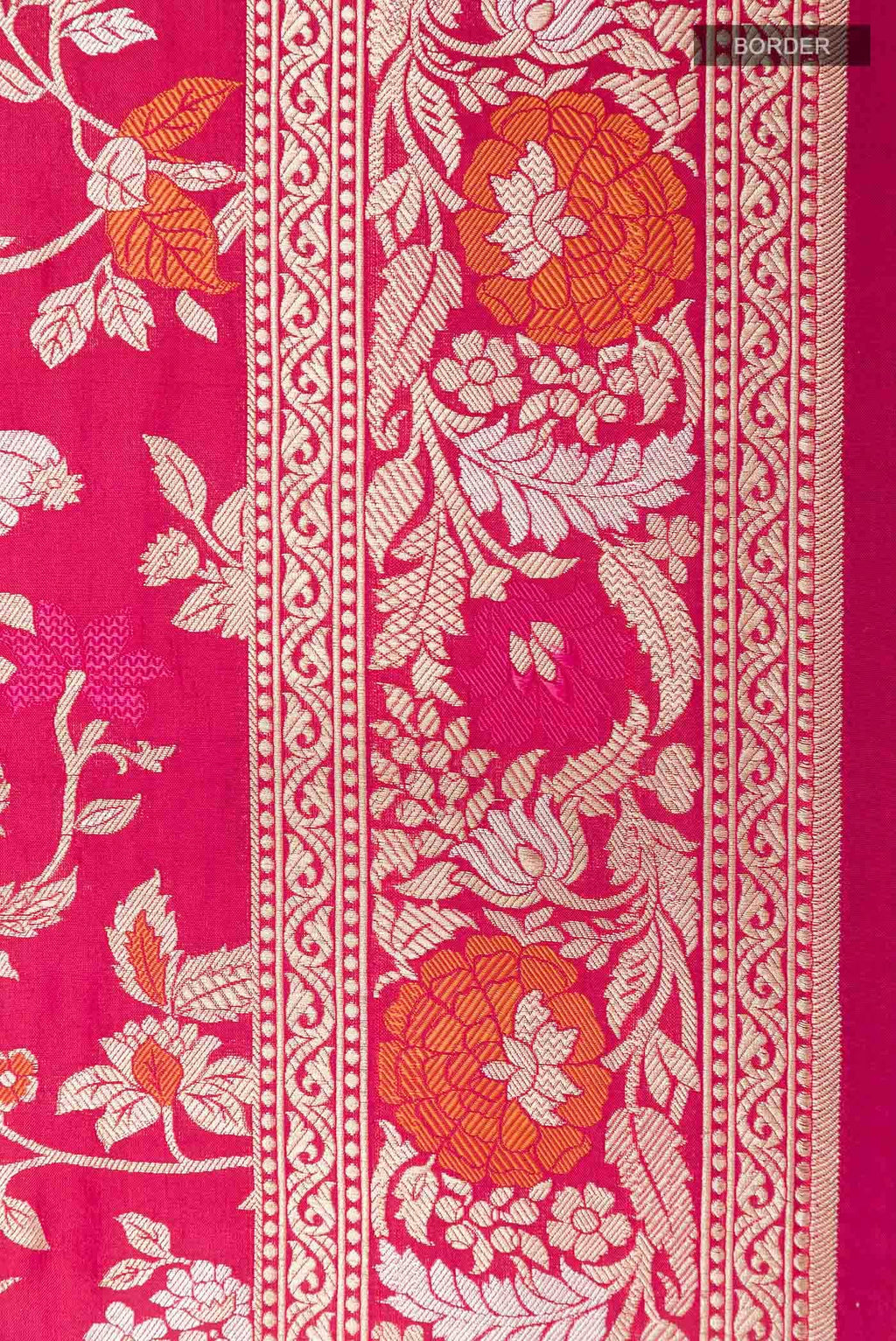 Dark Pink Banarasi Silk Saree