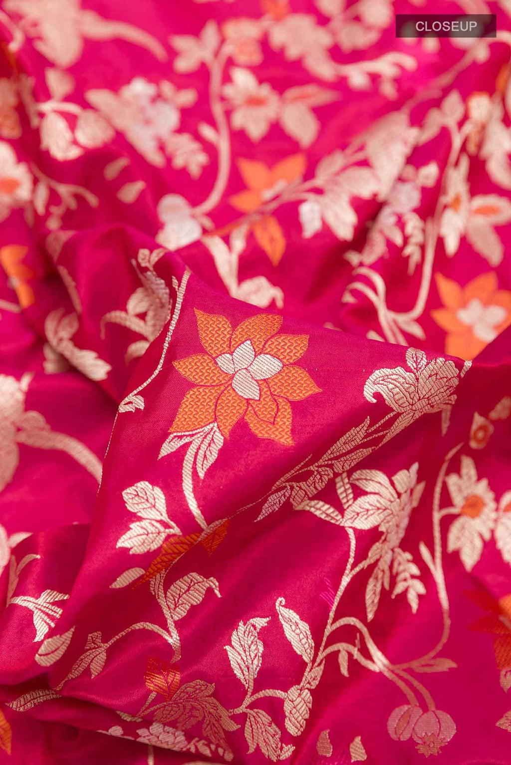 Dark Pink Banarasi Silk Saree