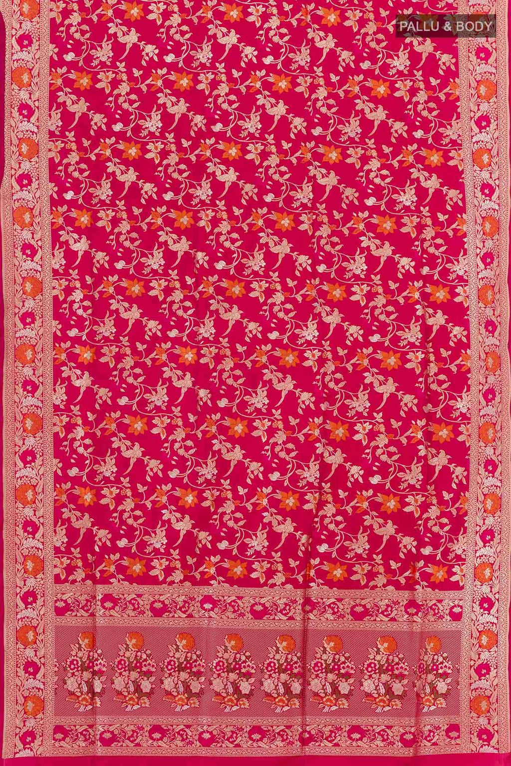 Dark Pink Banarasi Silk Saree