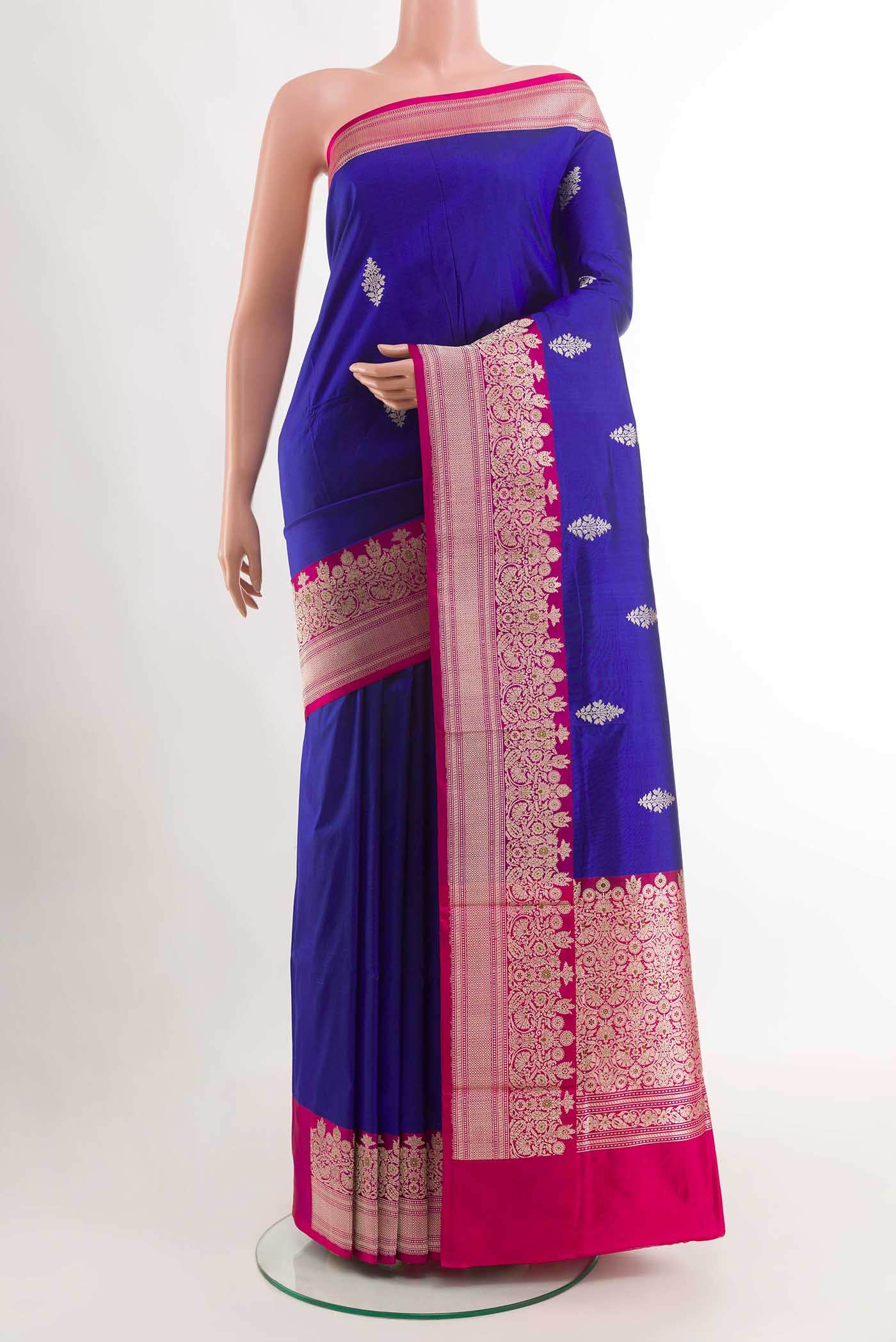 Blue Banarasi Silk Saree