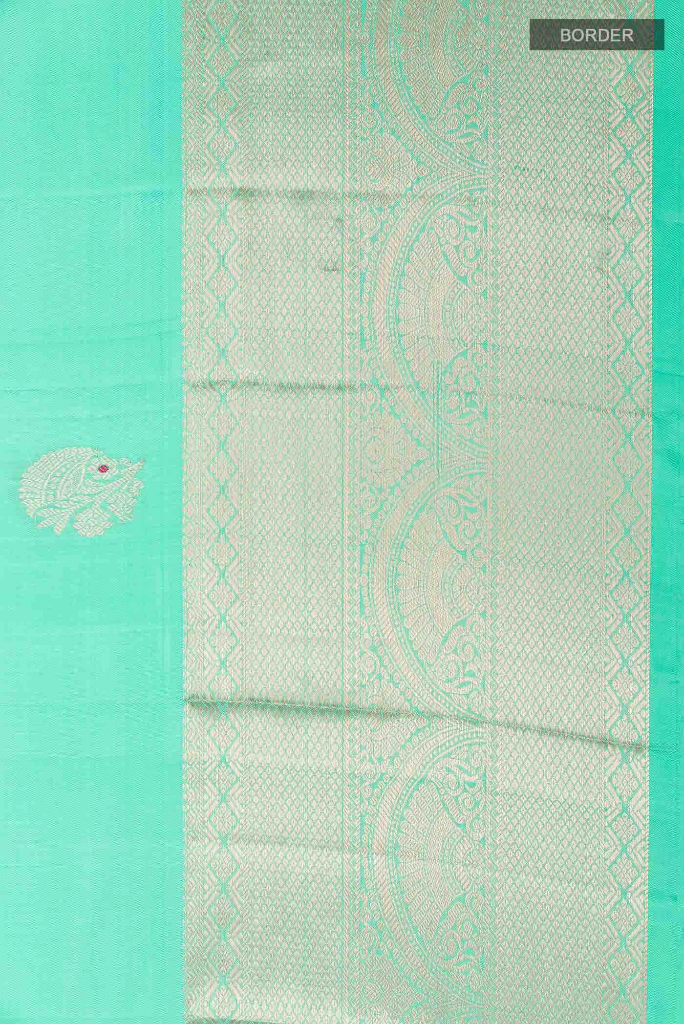 Sea Green Kanchipuram Silk Saree