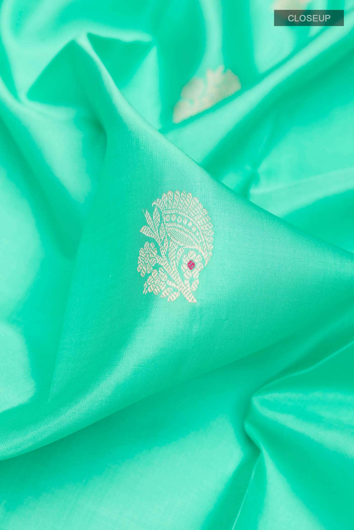 Sea Green Kanchipuram Silk Saree