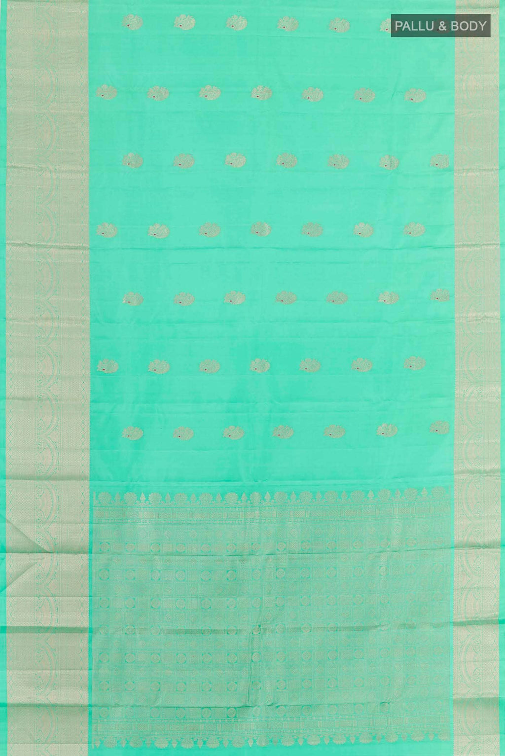 Sea Green Kanchipuram Silk Saree