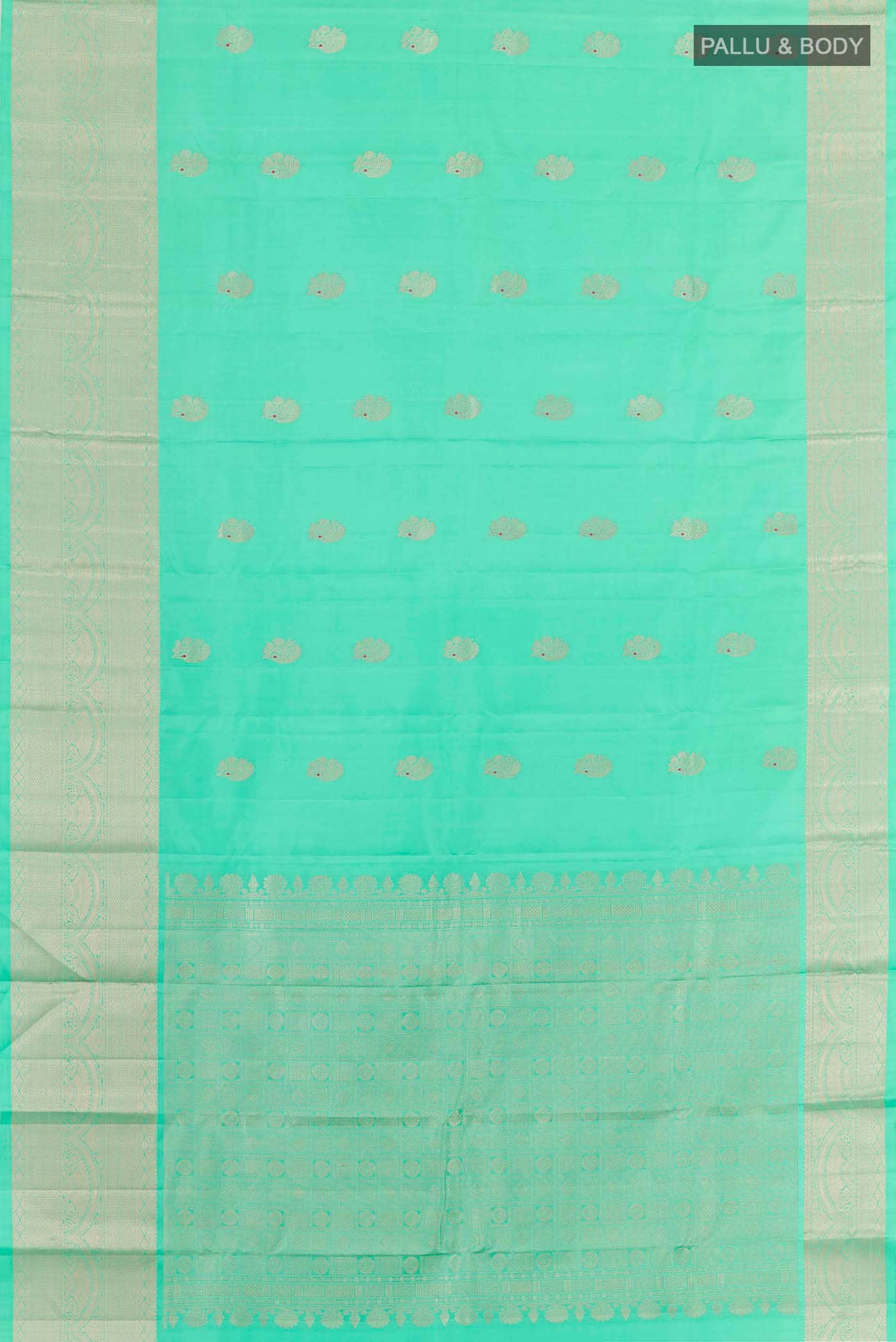 Sea Green Kanchipuram Silk Saree
