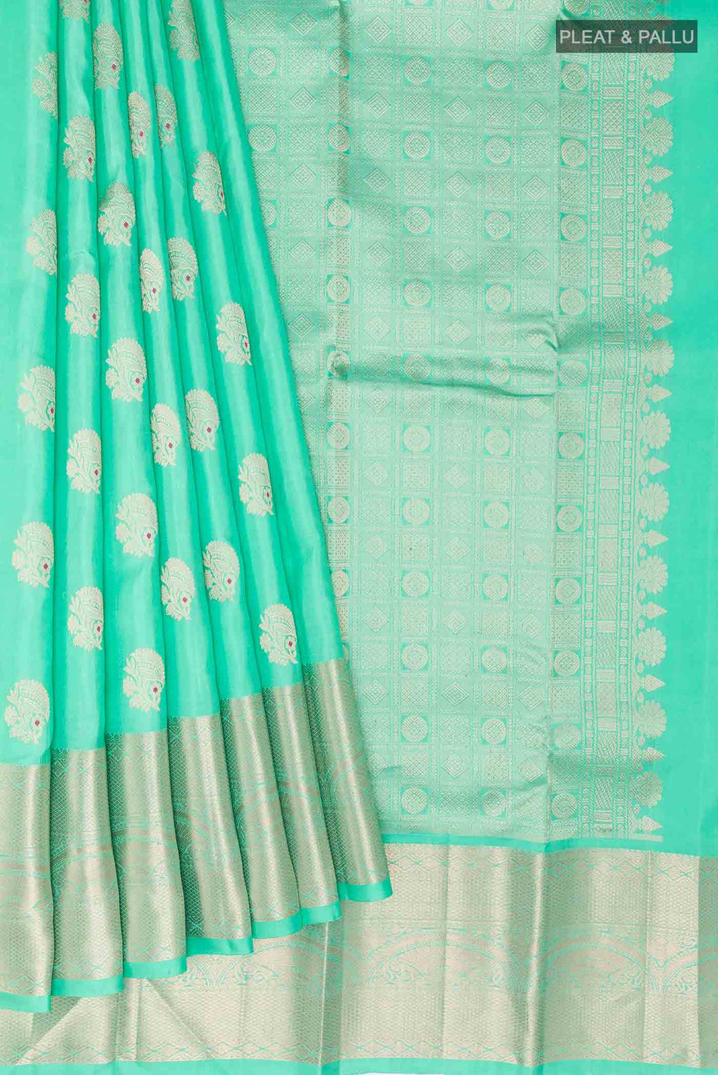 Sea Green Kanchipuram Silk Saree