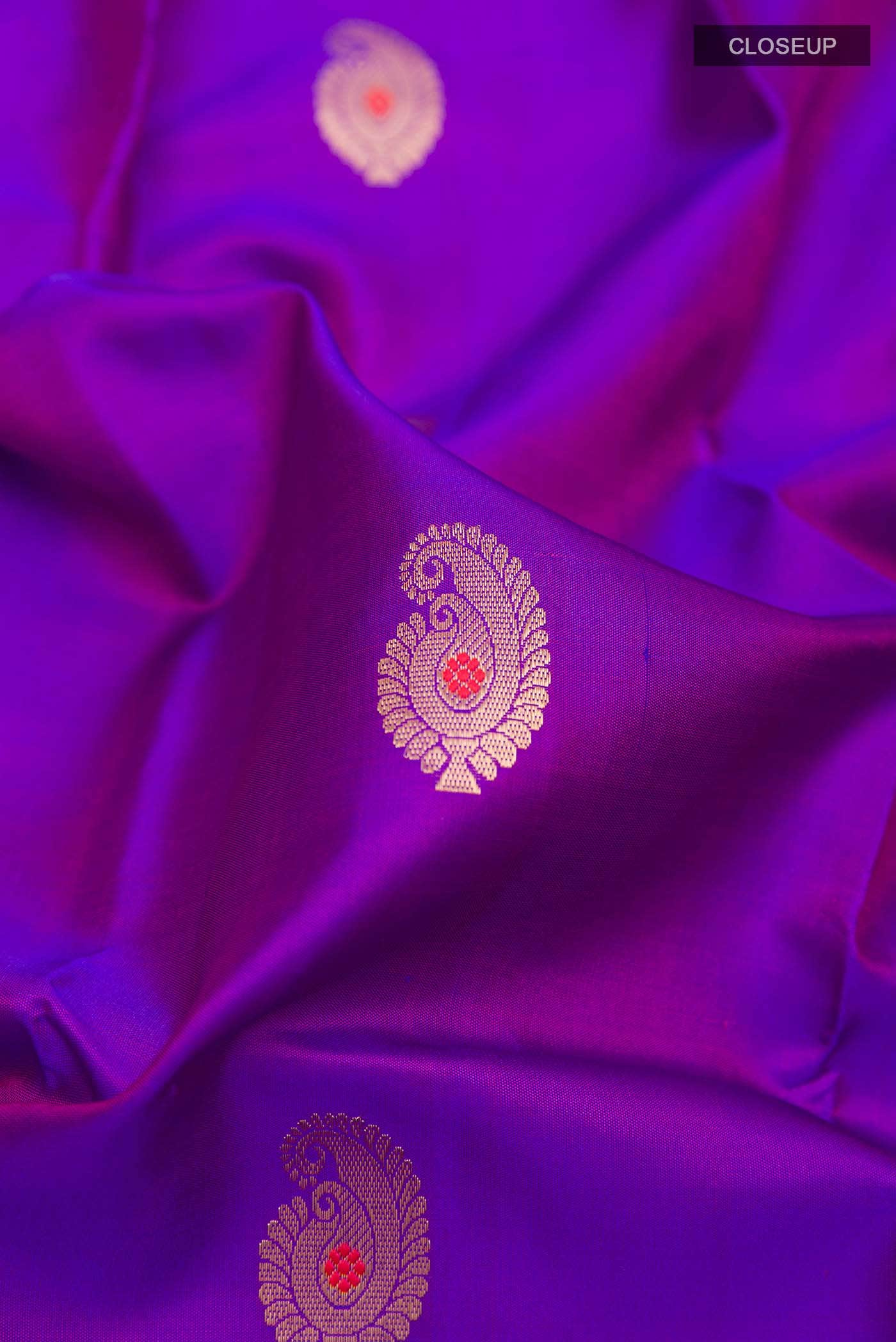Purple Kanchipuram Silk Saree