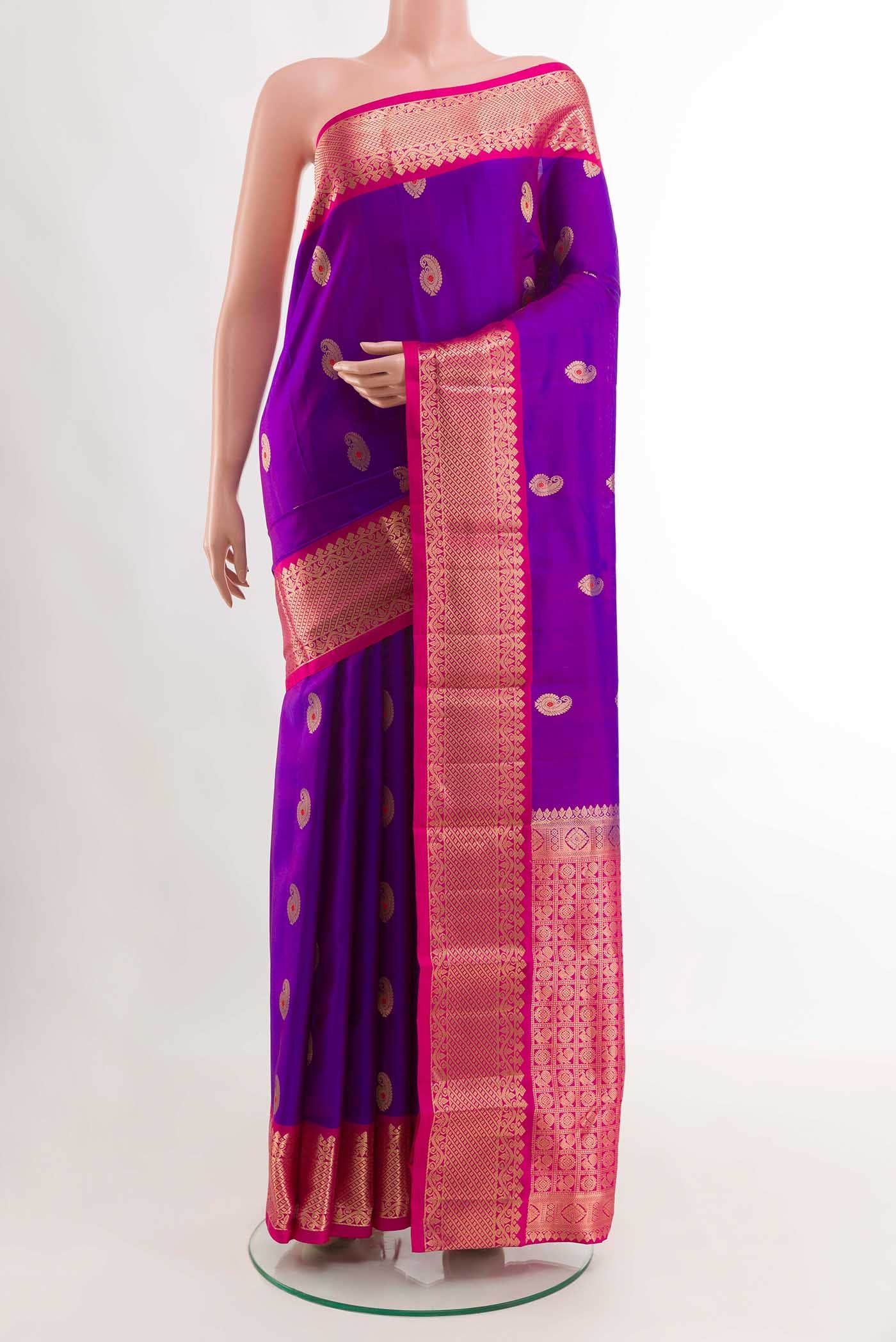 Purple Kanchipuram Silk Saree