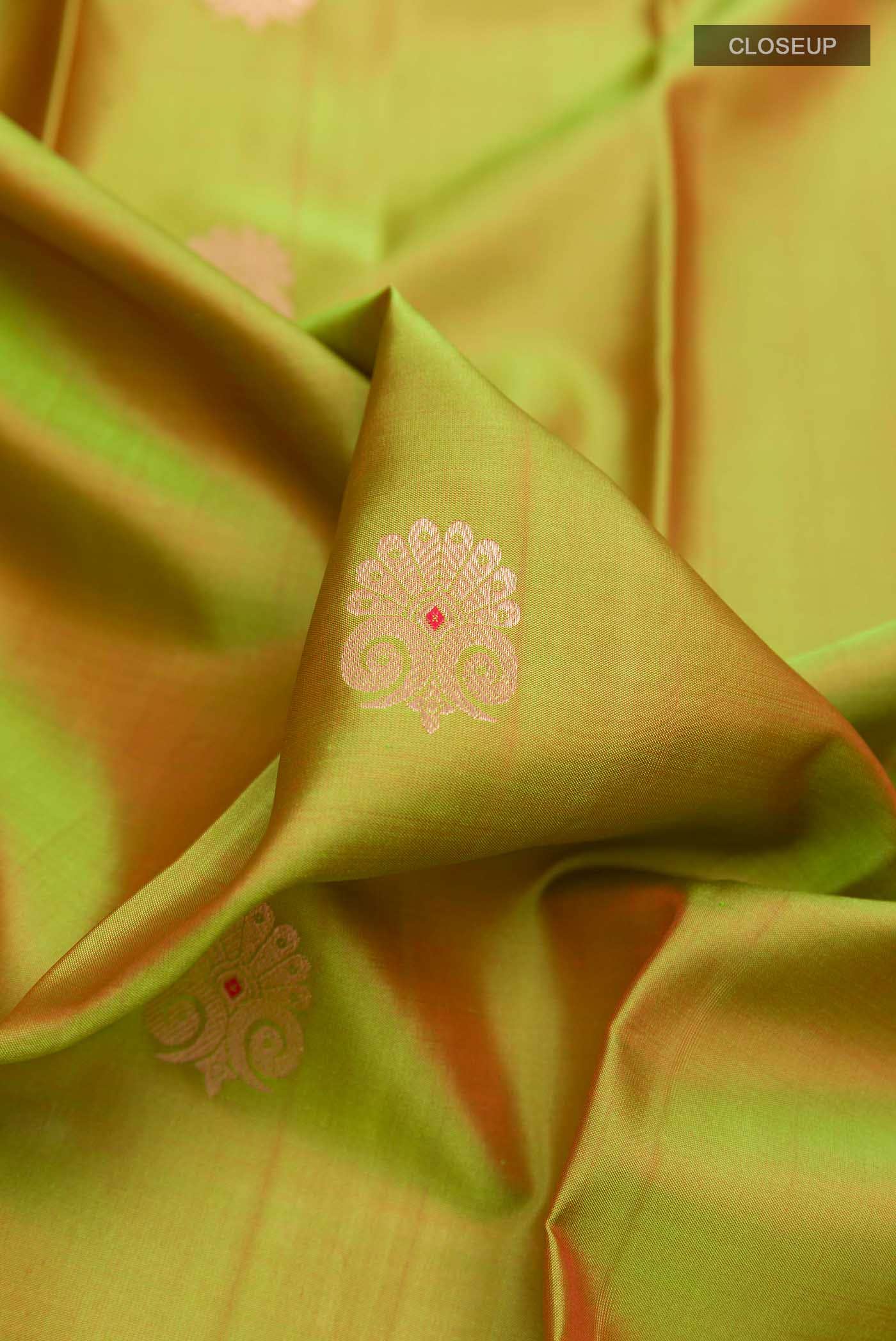Green Dual Tone Kanchipuram Silk Saree