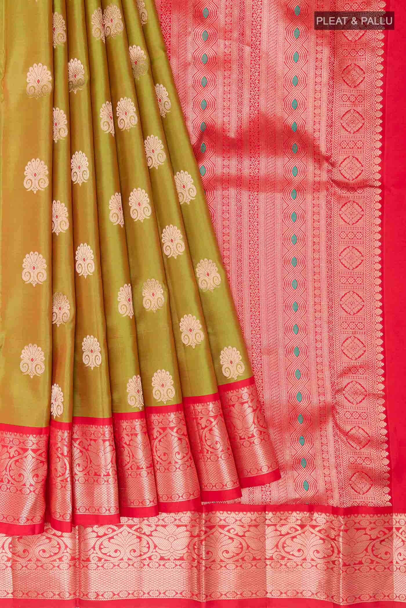 Green Dual Tone Kanchipuram Silk Saree