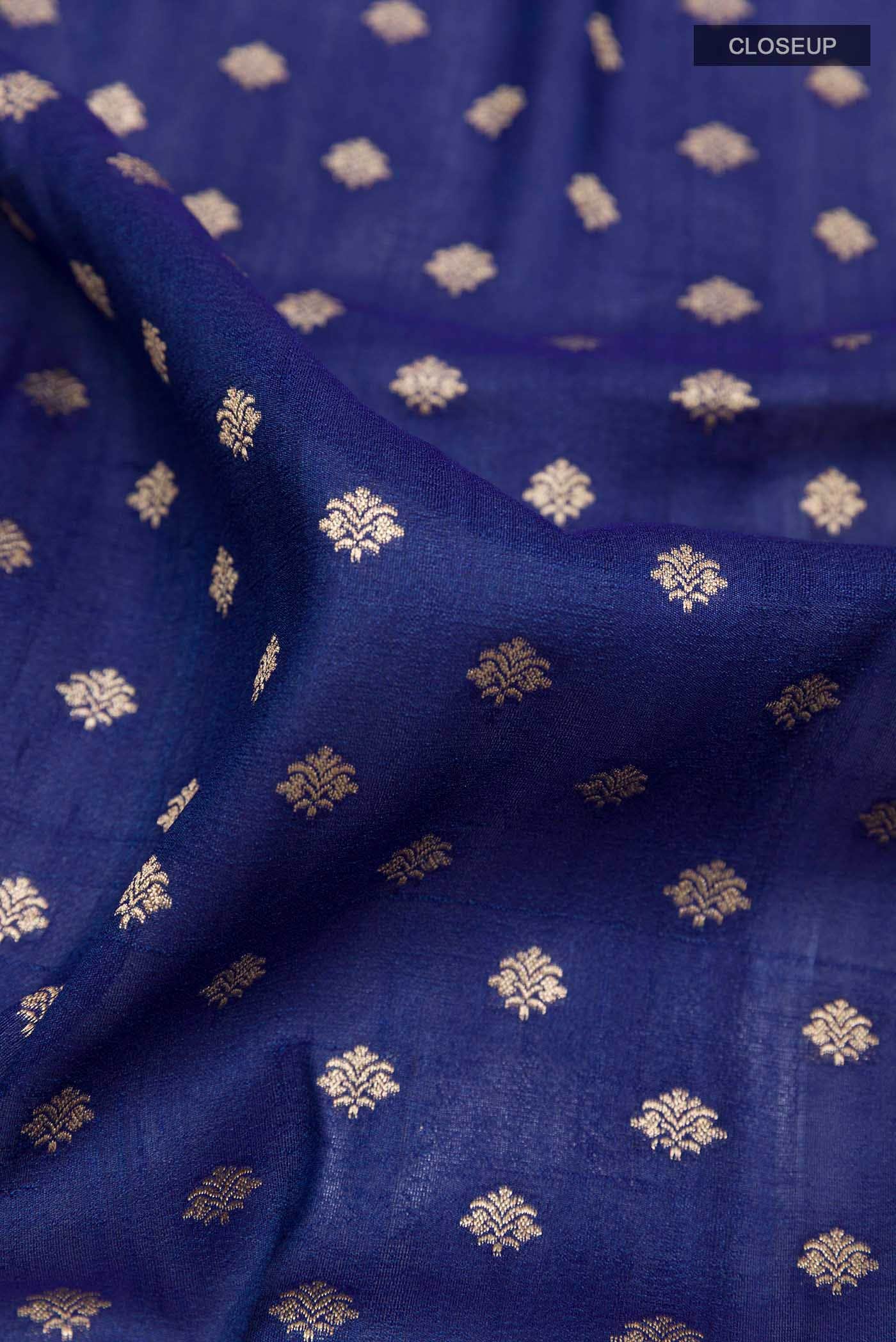 Blue Banarasi Tussar Silk Saree