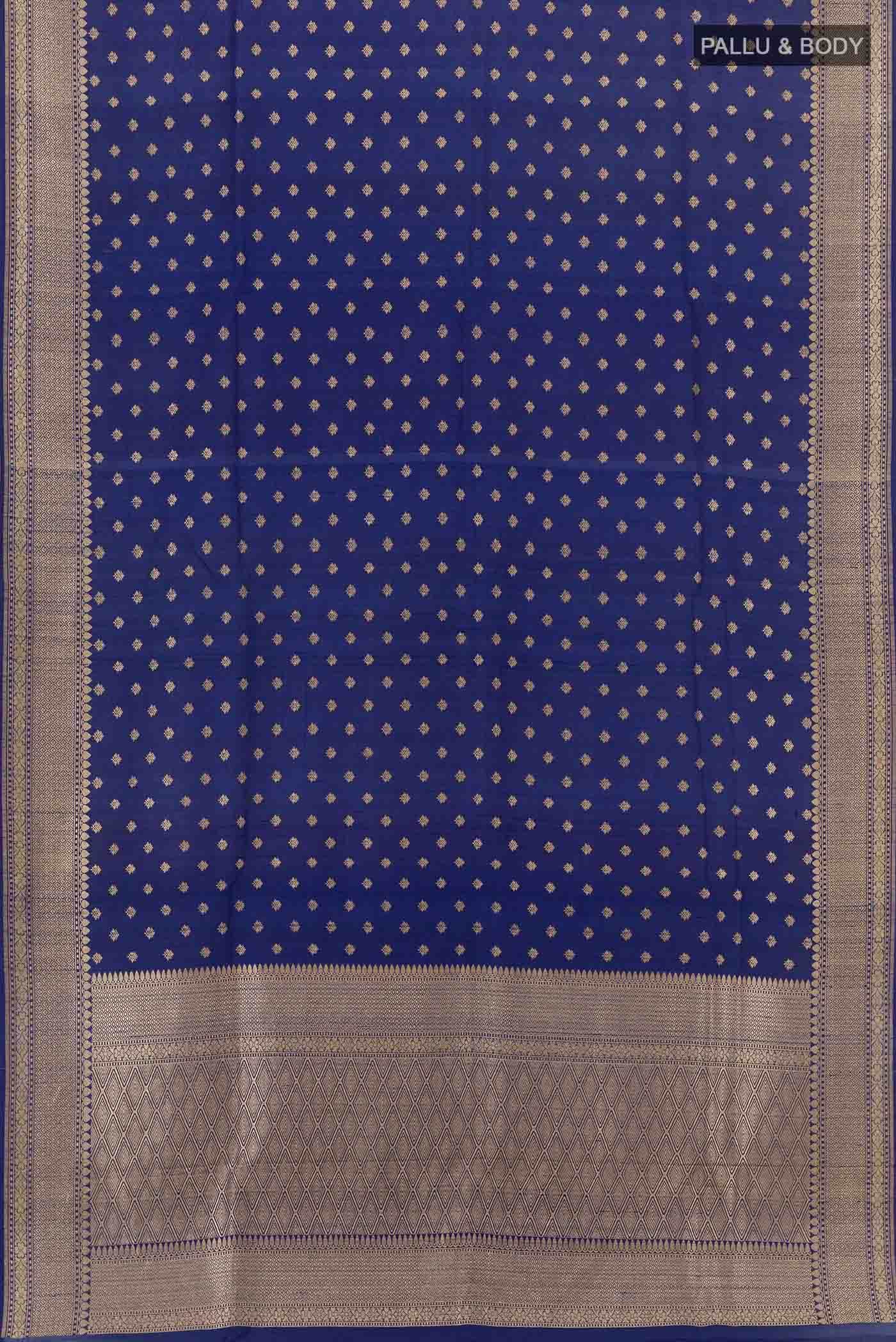 Blue Banarasi Tussar Silk Saree