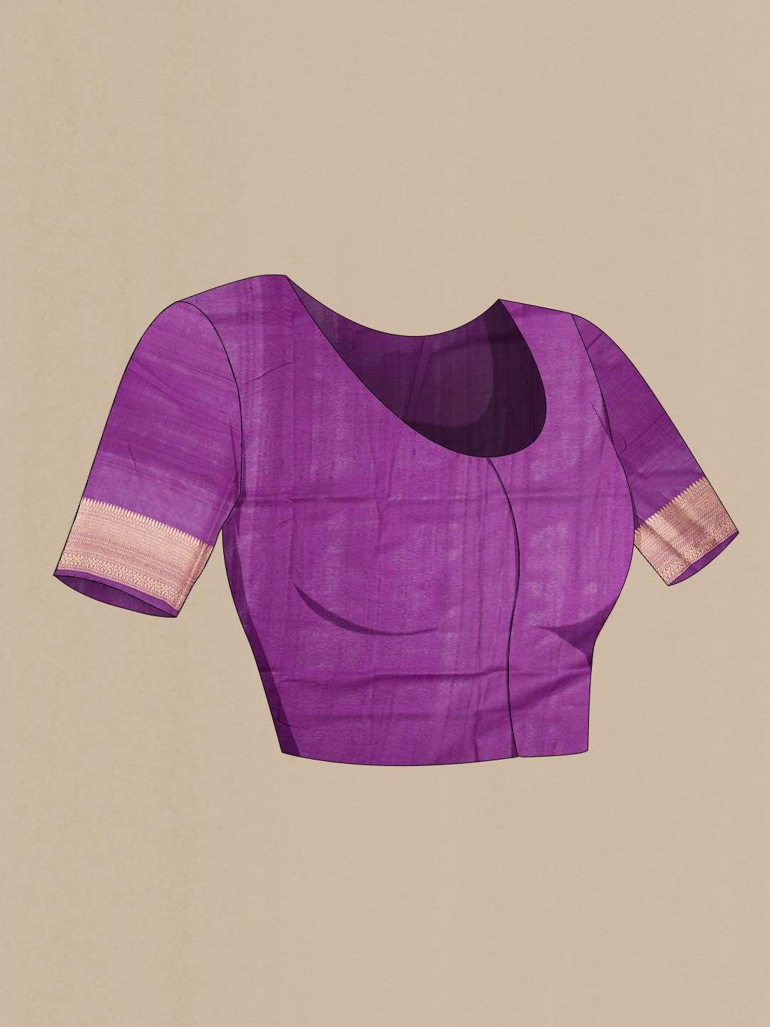 Purple Banarasi Tussar Silk Saree
