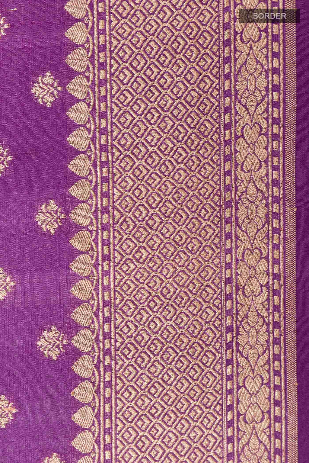 Purple Banarasi Tussar Silk Saree