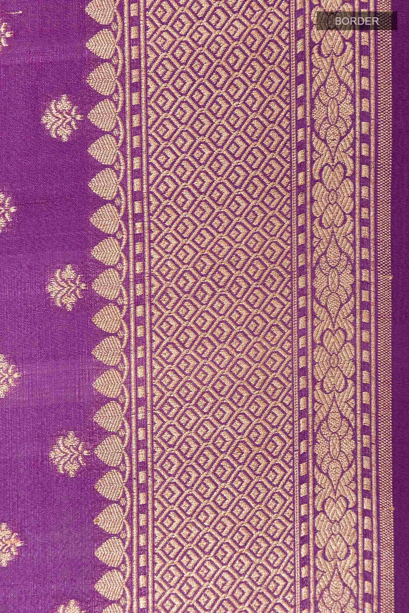 Purple Banarasi Tussar Silk Saree
