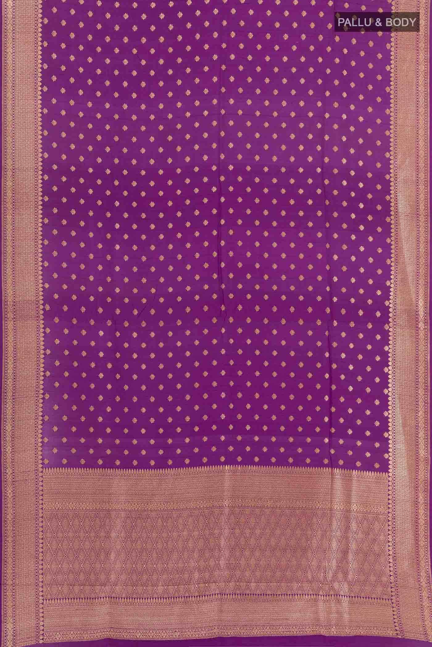Purple Banarasi Tussar Silk Saree