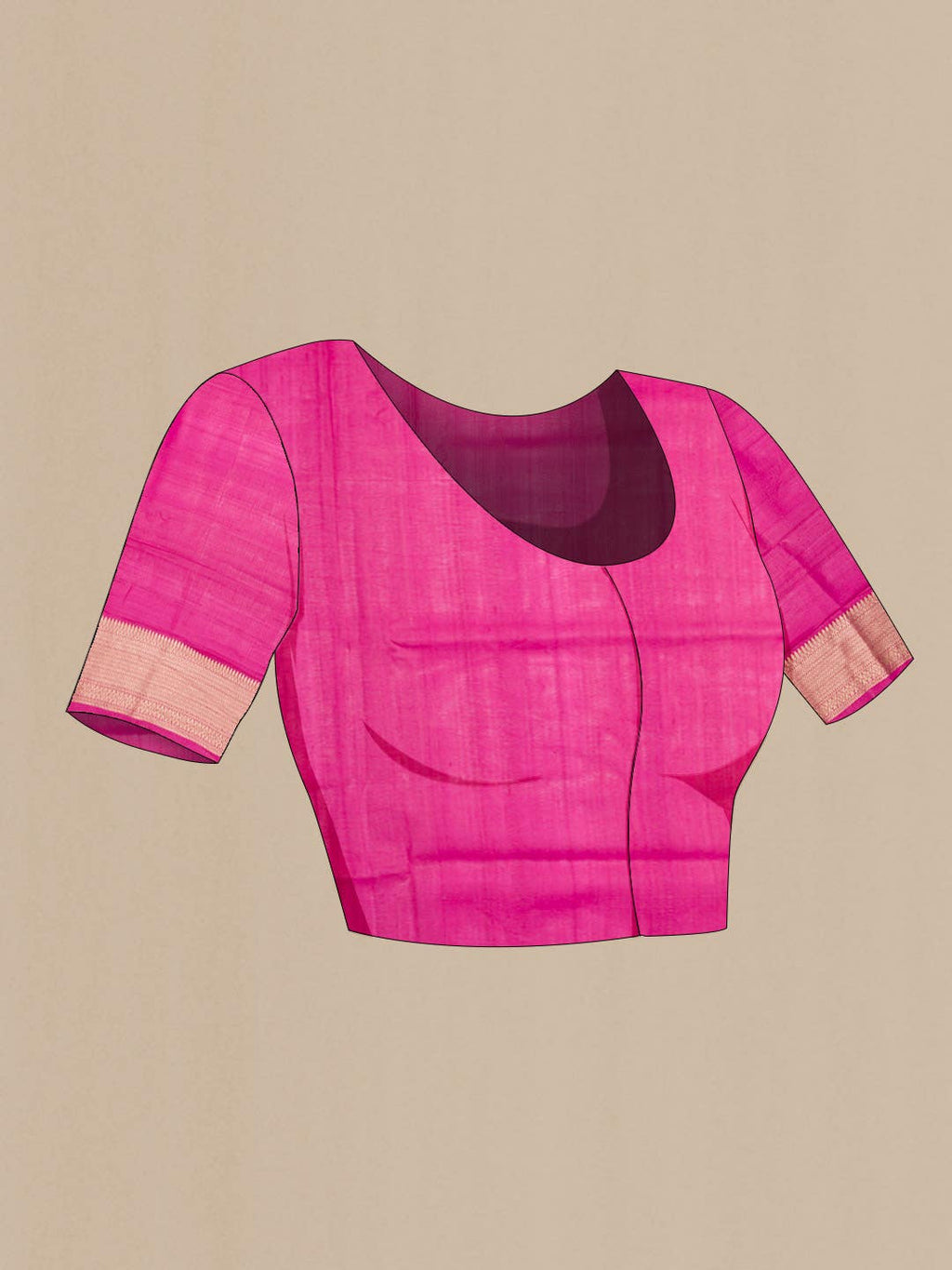Pink Banarasi Tussar Silk Saree