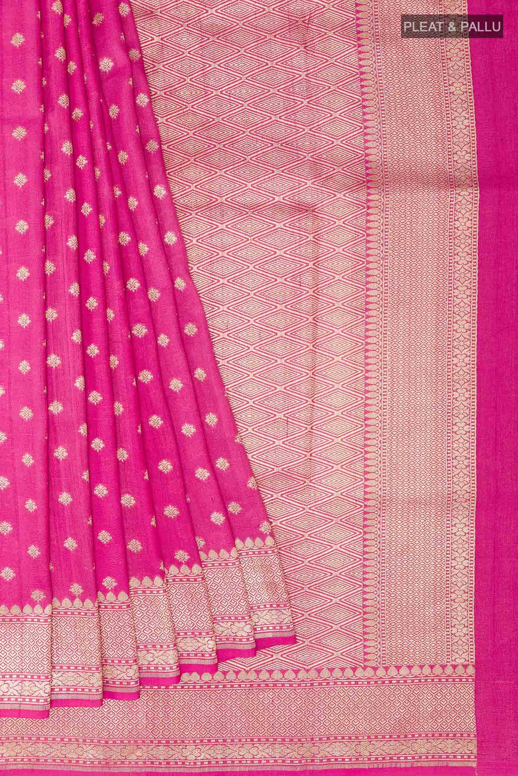 Pink Banarasi Tussar Silk Saree