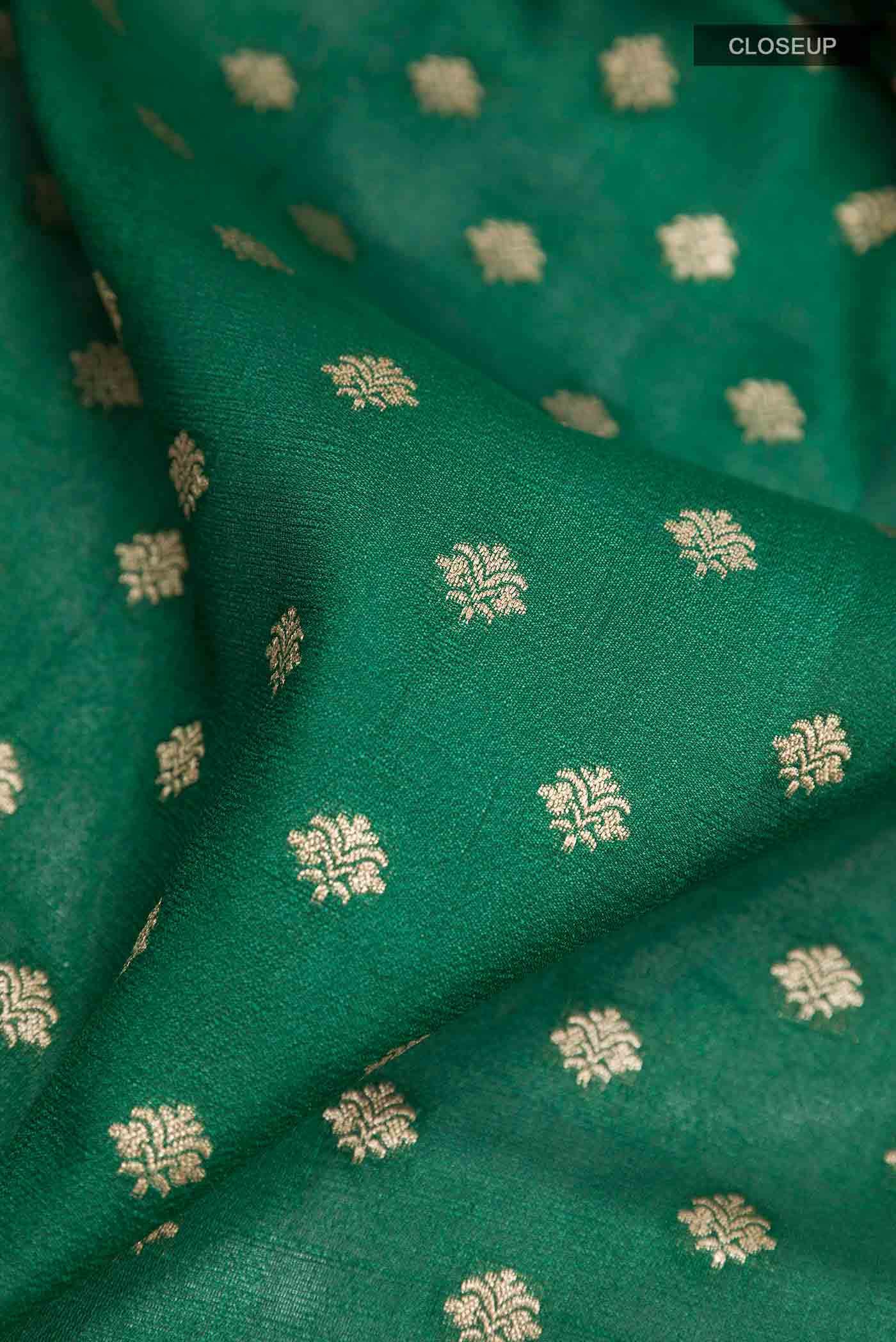 Green Banarasi Tussar Silk Saree