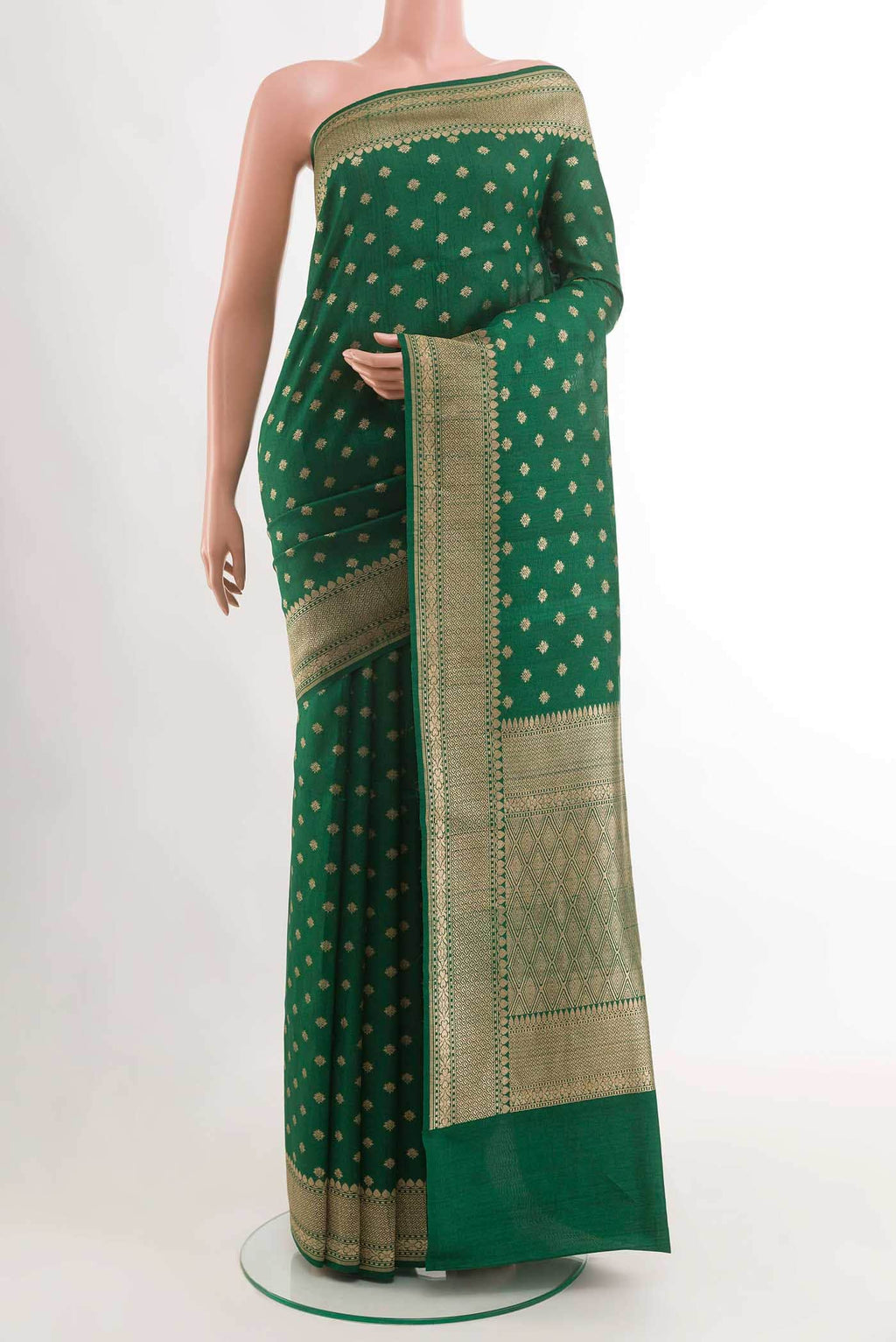 Green Banarasi Tussar Silk Saree