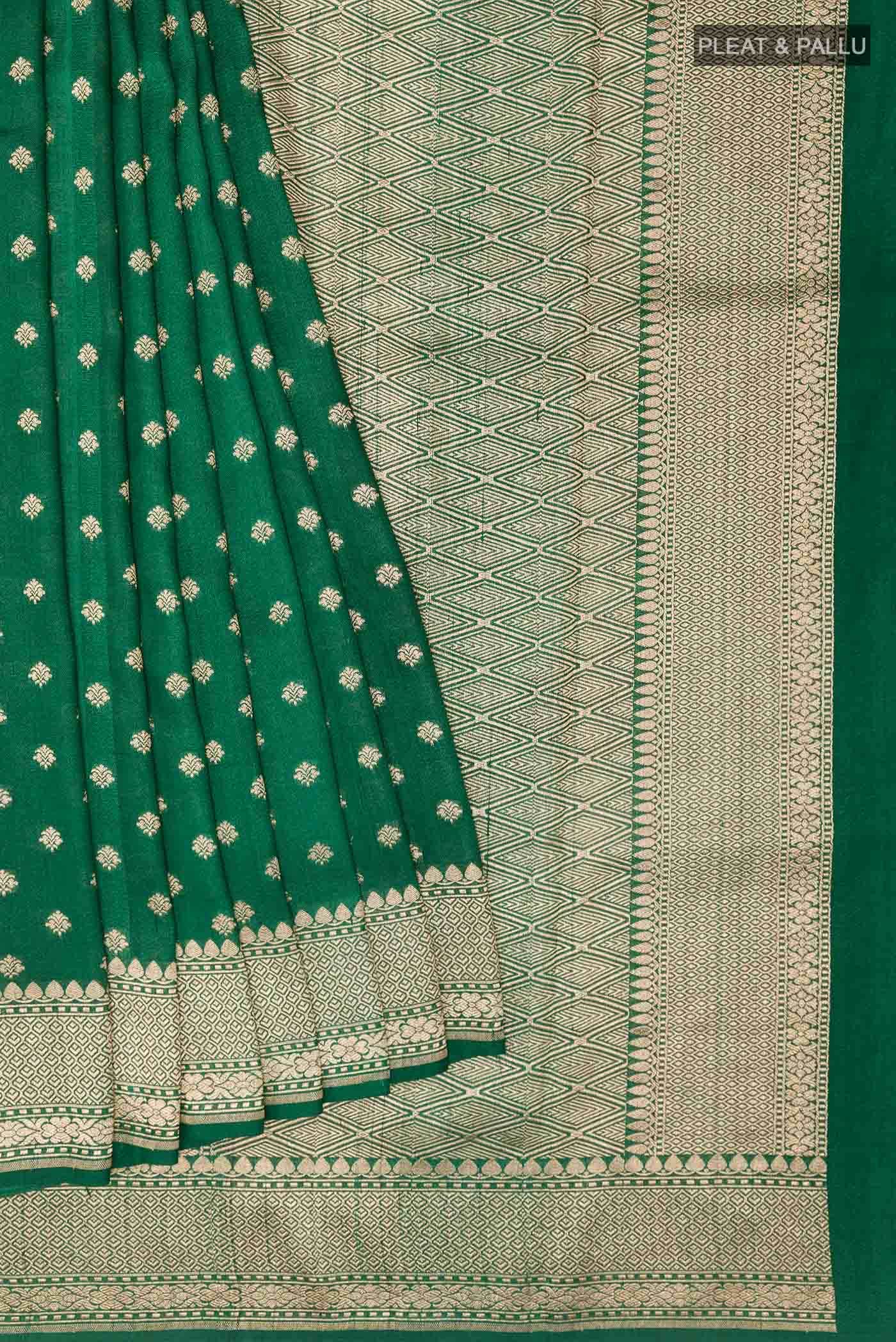 Green Banarasi Tussar Silk Saree