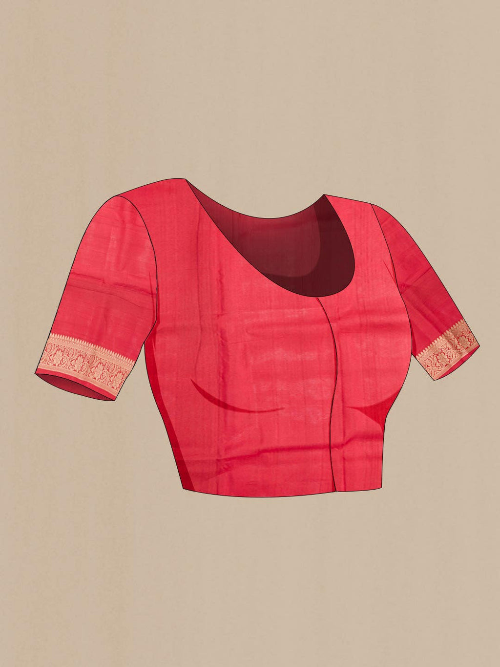 Red Banarasi Tussar Silk Saree