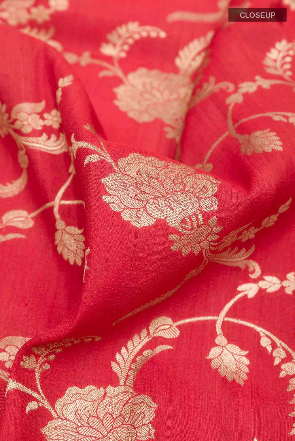 Red Banarasi Tussar Silk Saree
