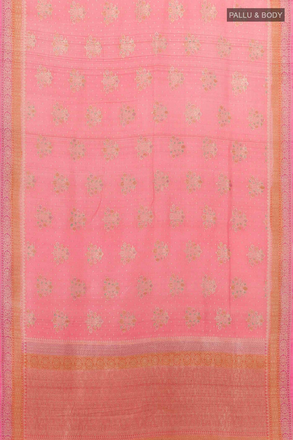 Pink Banarasi Tussar Silk Saree