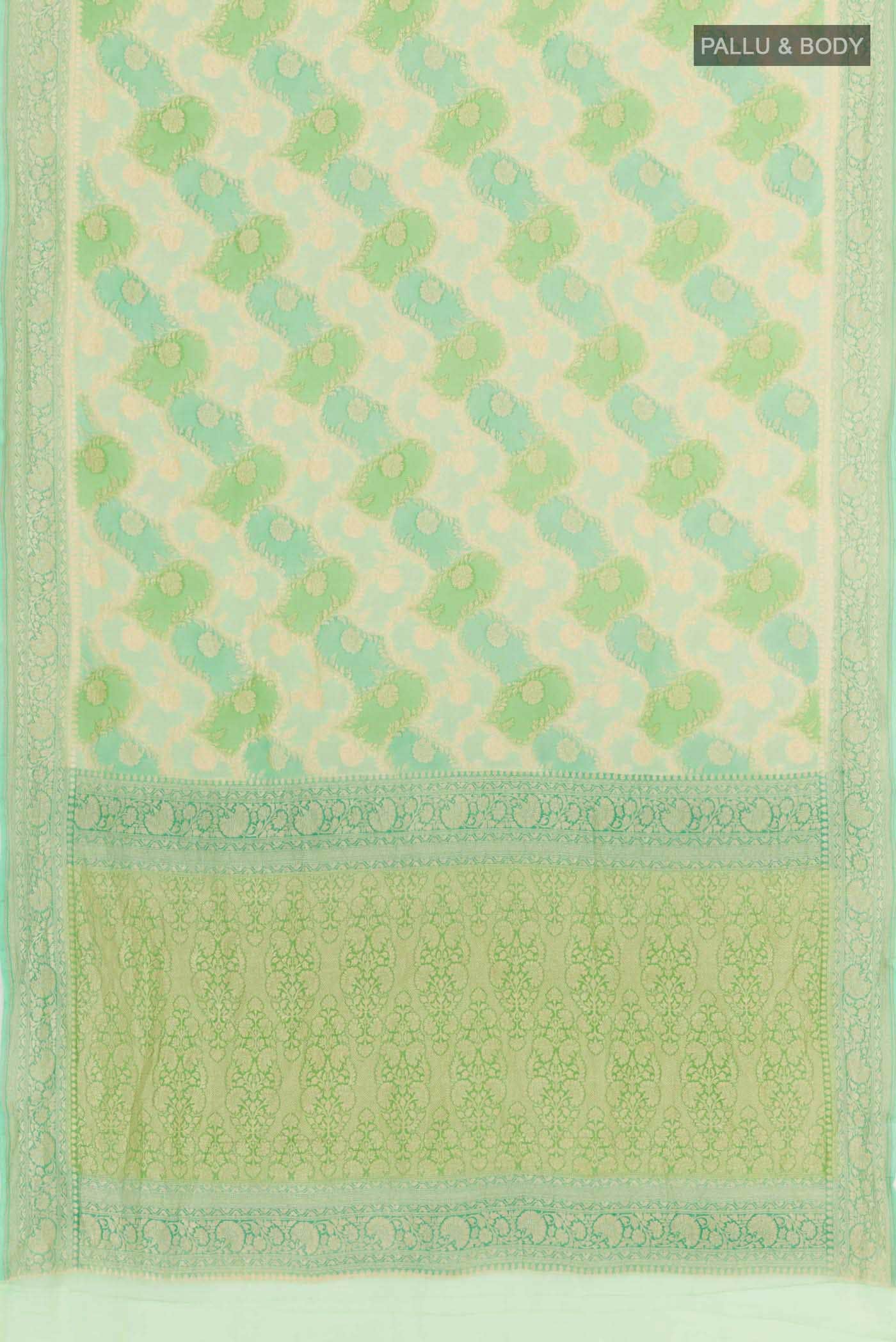 Green Banarasi Georgette Saree