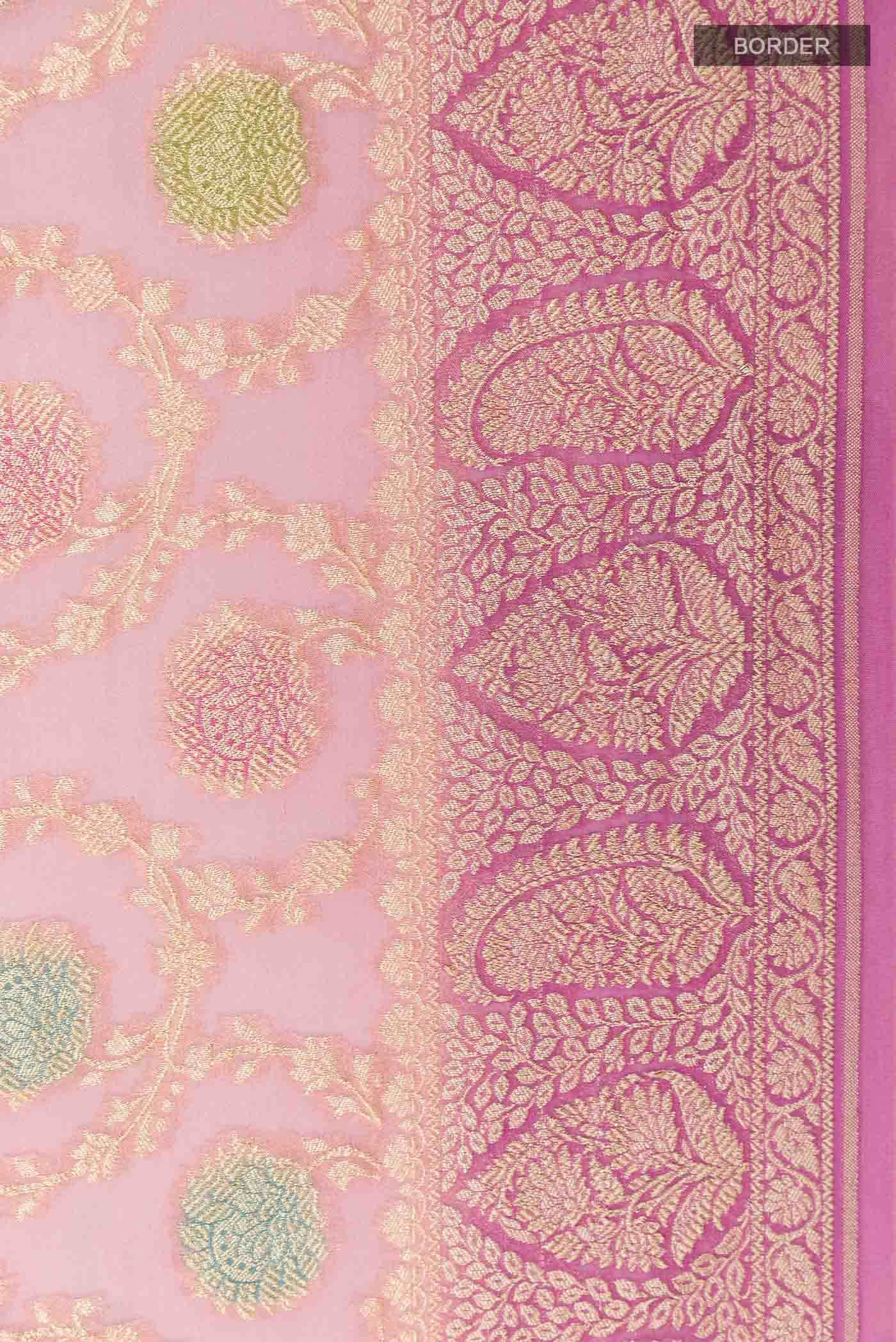 Pink Banarasi Georgette Saree