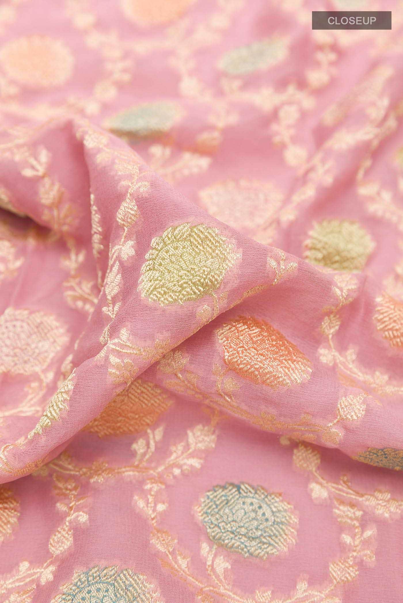 Pink Banarasi Georgette Saree