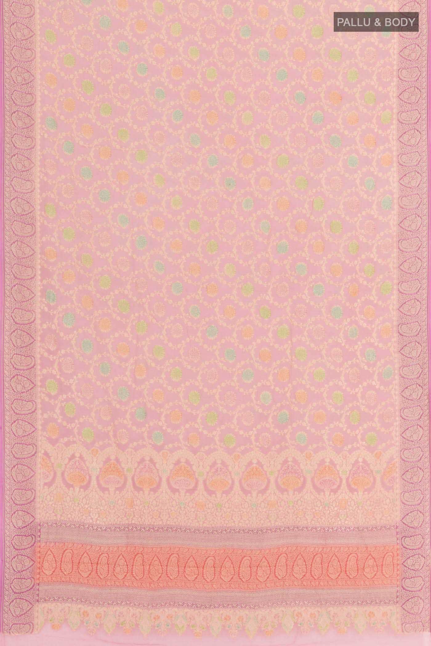 Pink Banarasi Georgette Saree