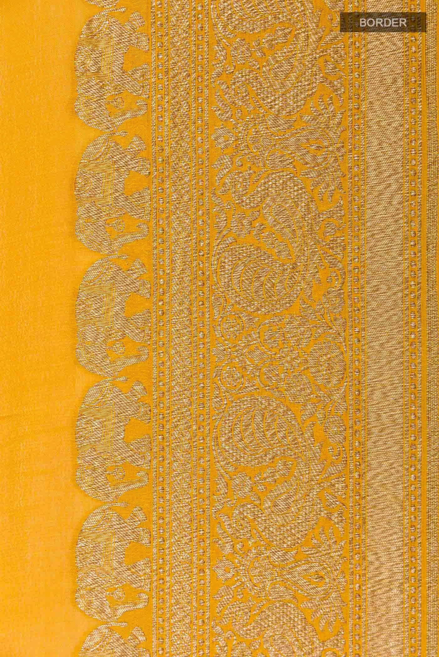 Yellow Banarasi Georgette Saree