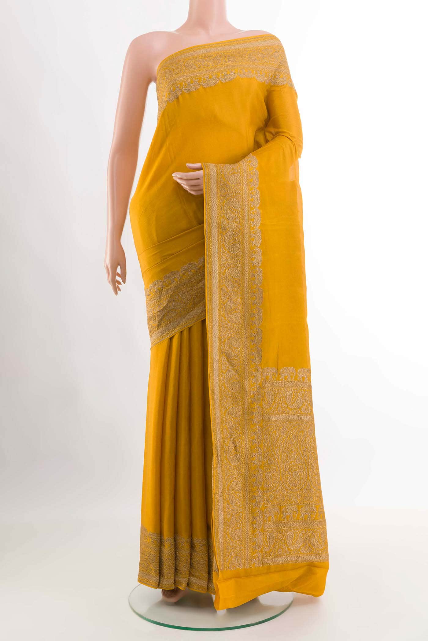 Yellow Banarasi Georgette Saree
