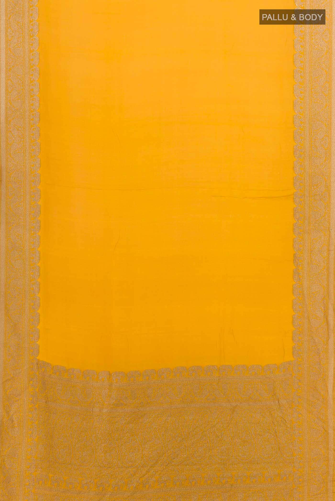 Yellow Banarasi Georgette Saree