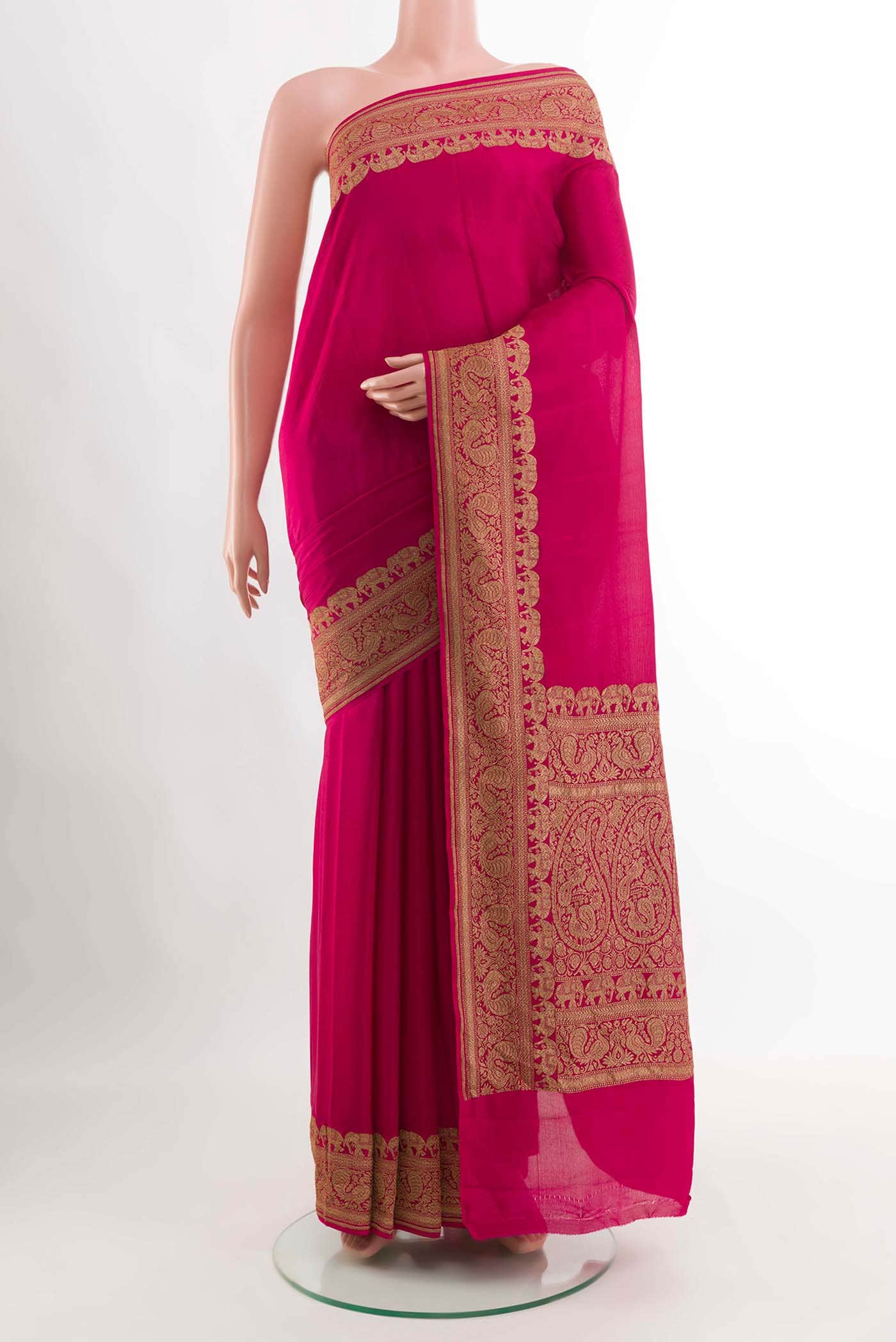 Pink Banarasi Georgette Saree