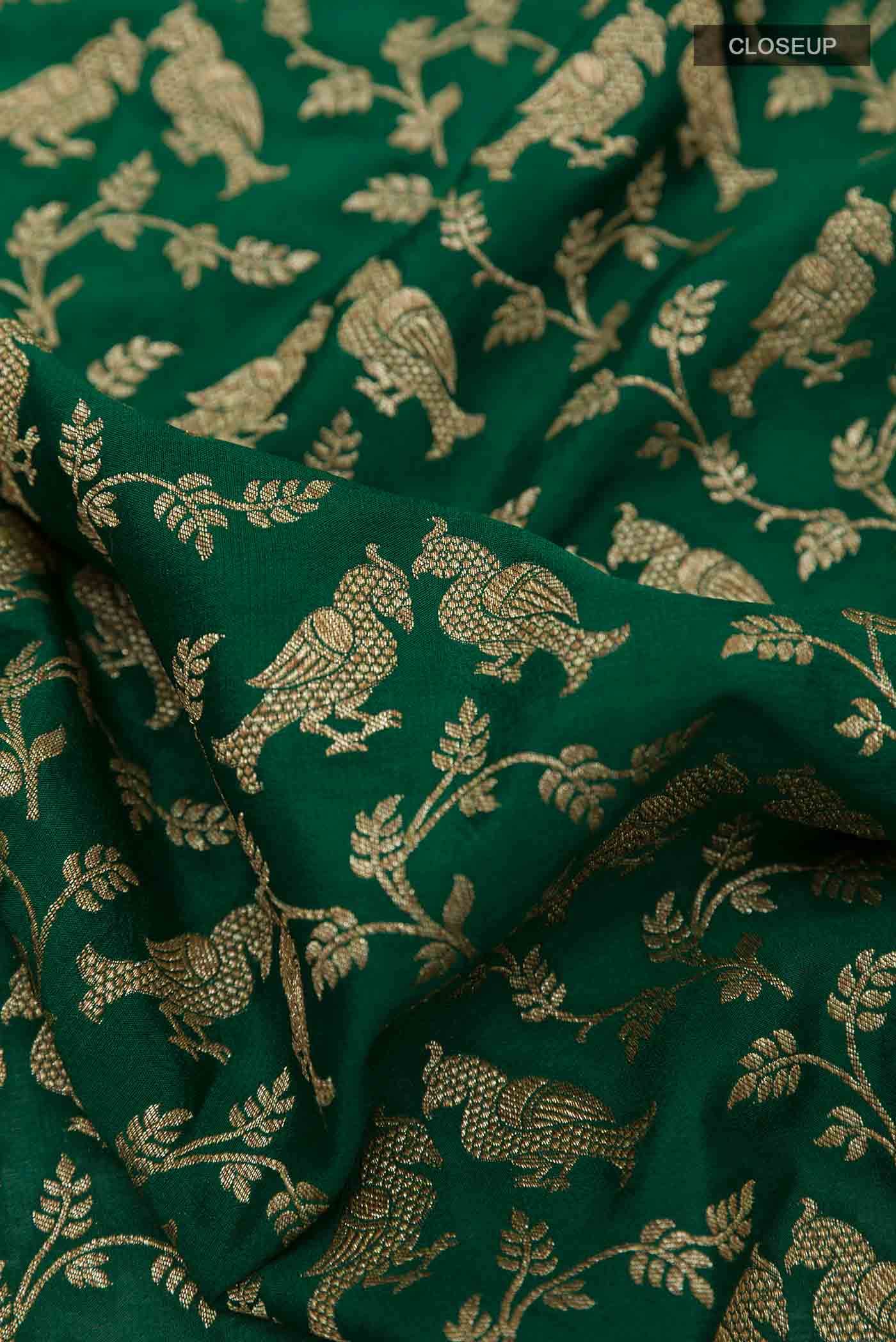 Green Banarasi Georgette Saree