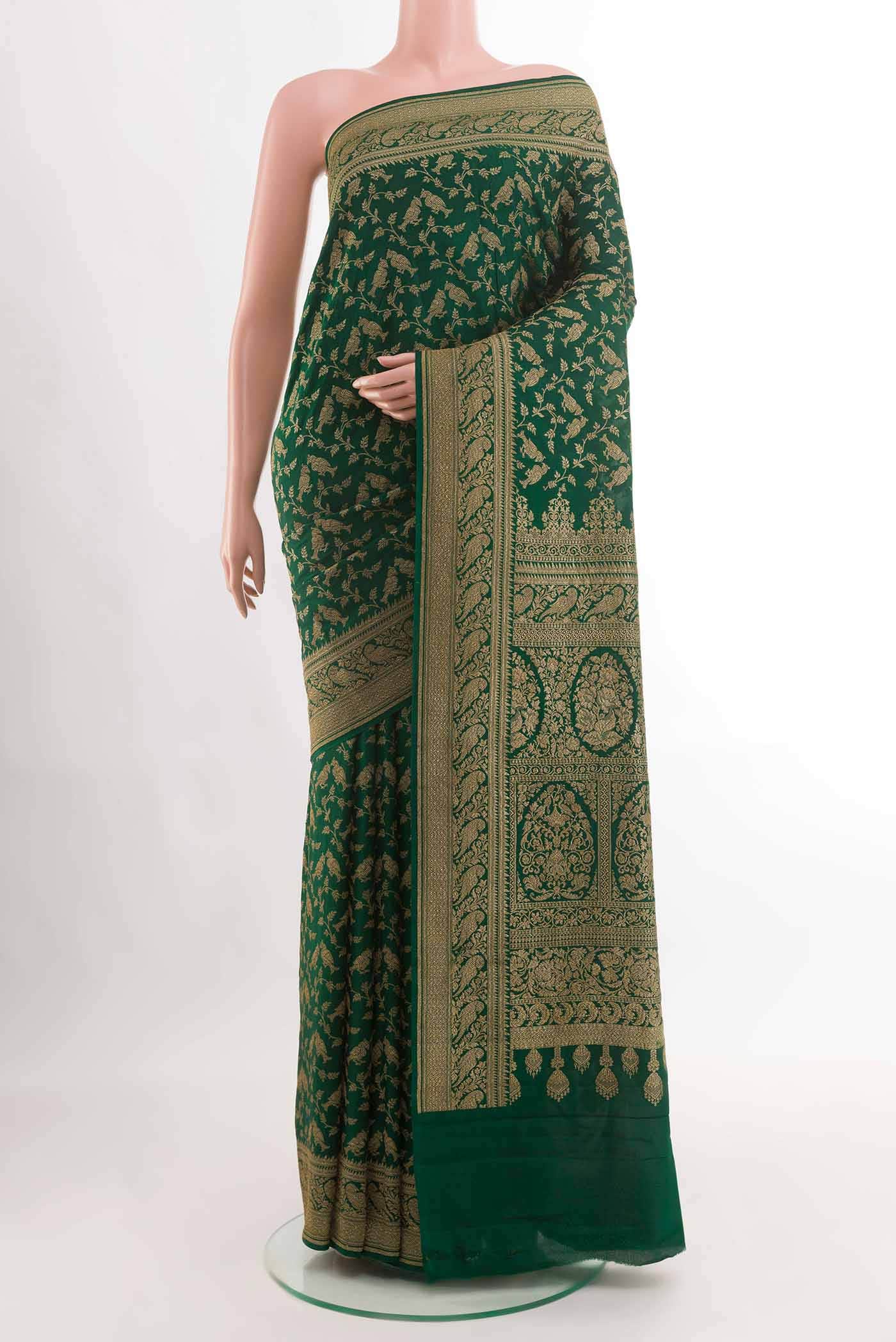 Green Banarasi Georgette Saree